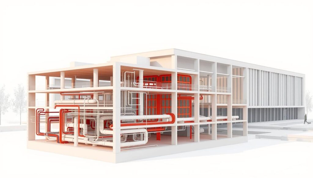 MEP systems and load-bearing elements in building design